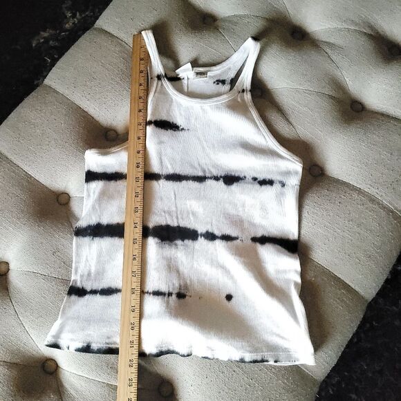 Levi’s tie dye High Neck Tank Top Womens Medium Black and White - Picture 12 of 13